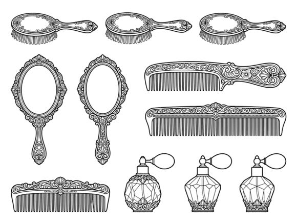 Download Vintage Vanity Set Clipart - Vintage Collection