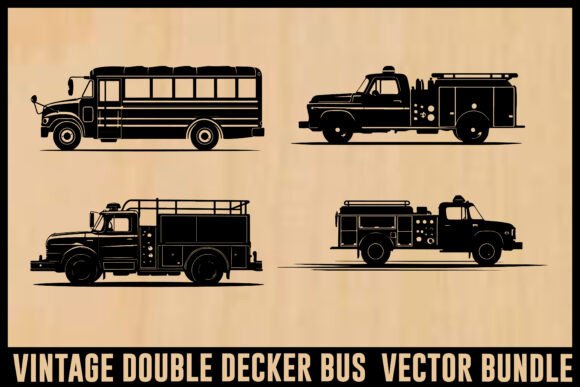 Download Vintage Double Decker Bus Bundle - Vintage Collection
