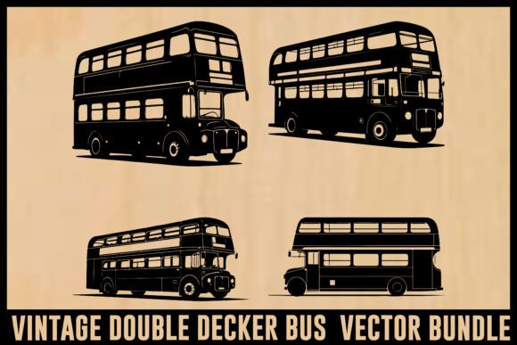 Download Vintage Double Decker Bus Bundle - Vintage Collection