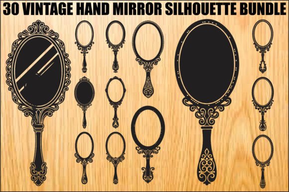 Download Vintage Hand Mirror Silhouette Bundle - Vintage Collection