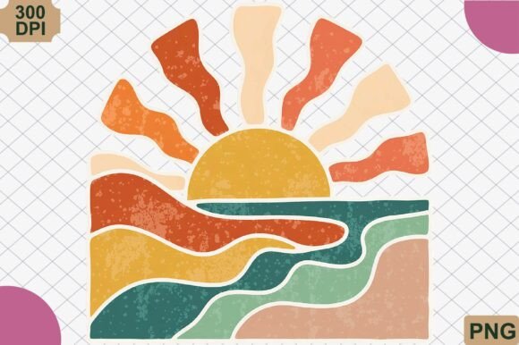 Download Vintage Sea Retro Ocean Sun Summer PNG - Vintage Collection