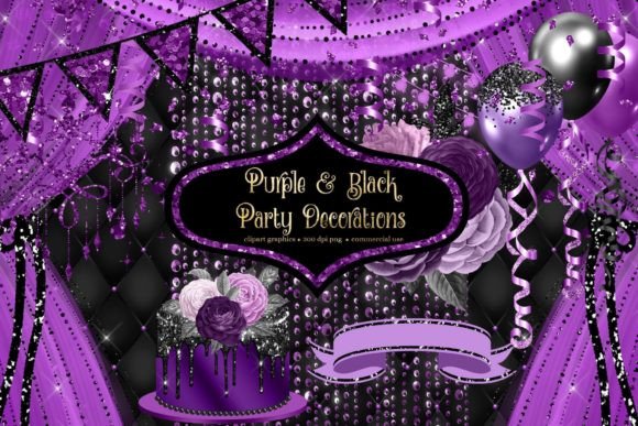Download Purple and Black Party Decorations - Party decorations Collection