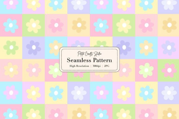 Download Pastel Gingham Floral Seamless Pattern - Premium Resources