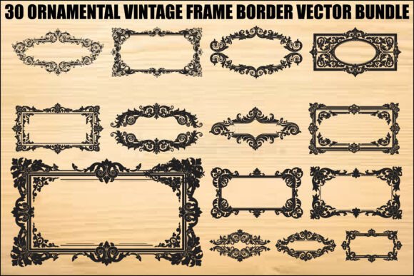Download Ornamental Vintage Frame Border Bundle - Vintage Collection