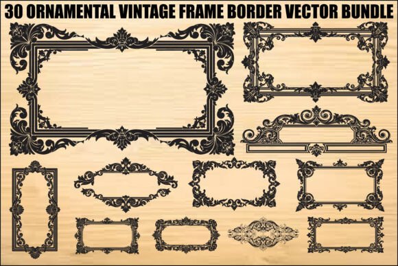 Download Ornamental Vintage Frame Border Bundle - Vintage Collection