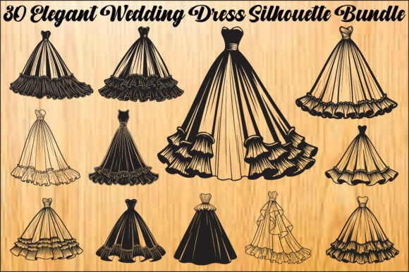 Download Elegant Wedding Dress SVG Bundle - Premium Resources