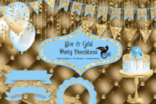 Download Blue and Gold Party Decorations Clipart - Party decorations Collection
