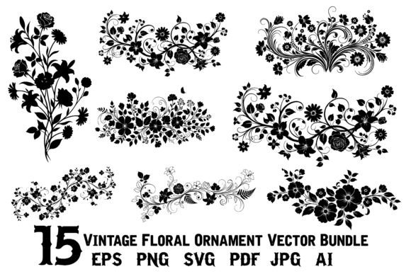 Download 15 Vintage Floral Divider Vector Bundle - Vintage Collection