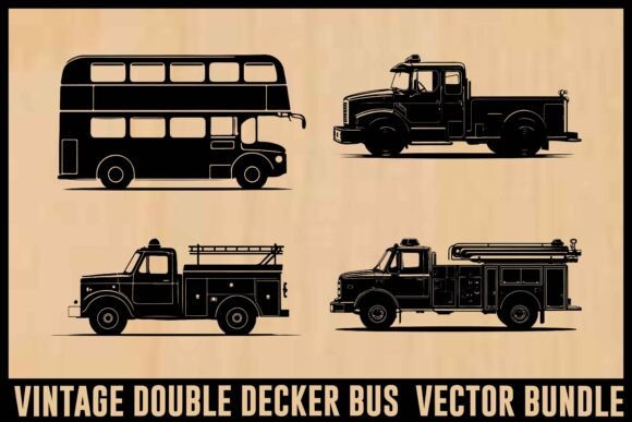Download Vintage Double Decker Bus Bundle - Vintage Collection